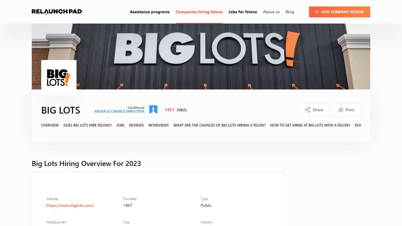 Does Big Lots Hire Felons in 2023? Here's What They Told Us - Relaunch Pad